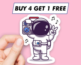 Dj astronaut sticker aquarel ruimtestickers laptopstickers esthetische stickers computerstickers waterflesstickers laptopstickers
