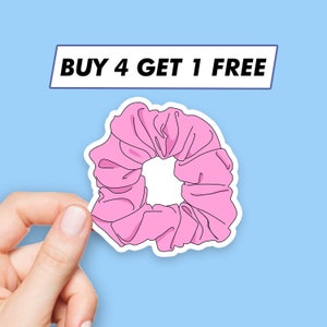 Rosa Scrunchie Aufkleber Niedliche Kawaii Aufkleber Laptop Aufkleber Ästhetische Aufkleber Computer Aufkleber Wasserflasche Aufkleber Laptop Aufkleber