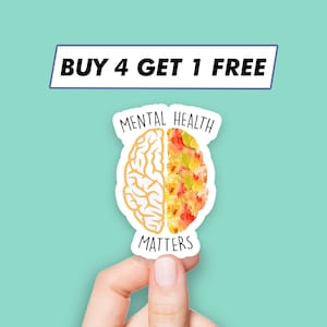 Positivity Mental Gesundheit Matters Aufkleber Gehirn-Zitat-Aufkleber Laptop-Aufkleber Ästhetische Aufkleber Computer Aufkleber Wasserflasche Aufkleber
