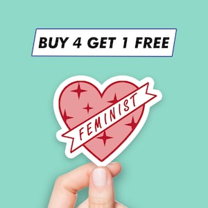 Feminist Heart Sticker Punk Girl Power Stickers Laptop Stickers Aesthetic Stickers Computer Stickers Waterbottle Stickers Laptop Decals