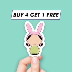 Sticker Chibi Louise Belcher Stickers bobs Burgers Stickers rigolos Stickers ordinateur portable Stickers esthétiques Stickers ordinateur Stickers bouteille d'eau
