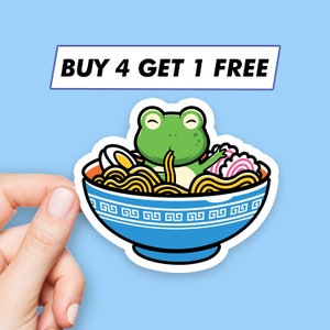 Frog Ramen Sticker Japanese Cute Stickers Laptop Stickers Aesthetic Stickers Computer Stickers Water Bottle Stickers Laptop Decals