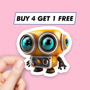 Cute Robot Sticker Science Tech Stickers Laptop Stickers Aesthetic Stickers Computer Stickers Water Bottle Stickers Laptop Decals