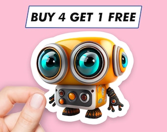 Cute Robot Sticker Science Tech Stickers Laptop Stickers Aesthetic Stickers Computer Stickers Water Bottle Stickers Laptop Decals