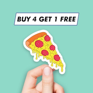 Cartoon Pizza Sticker Kawaii Food Stickers Laptop Stickers Aesthetic Stickers Computer Stickers Waterbottle Stickers Laptop Decals