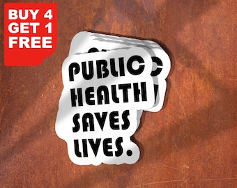 La salud pública salva vidas, pegatinas para nerds de la salud pública, calcomanías de salud pública, calcomanías para botellas de agua, calcomanías para vasos, calcomanías