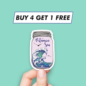 Motivational Vitamin Sea Sticker Great Wave Quote Stickers Laptop Stickers Aesthetic Stickers Computer Stickers Water Bottle Stickers