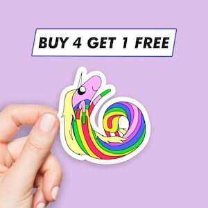 Adesivo carino Lady Rainicorn Adesivi unicorno d'avventura Adesivi per laptop Adesivi estetici Adesivi per computer Adesivi per bottiglie d'acqua