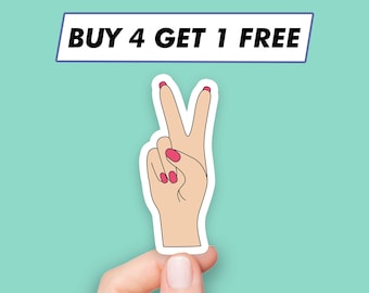 Hand Peace Sign Sticker Hippie Peace Stickers Laptop Stickers Aesthetic Stickers Computer Stickers Water Bottle Stickers Laptop Decals