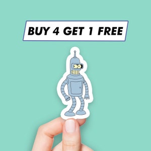Robot Bender Sticker Space Cartoon Stickers Laptop Stickers Aesthetic Stickers Computer Stickers Water Bottle Stickers Laptop Decals