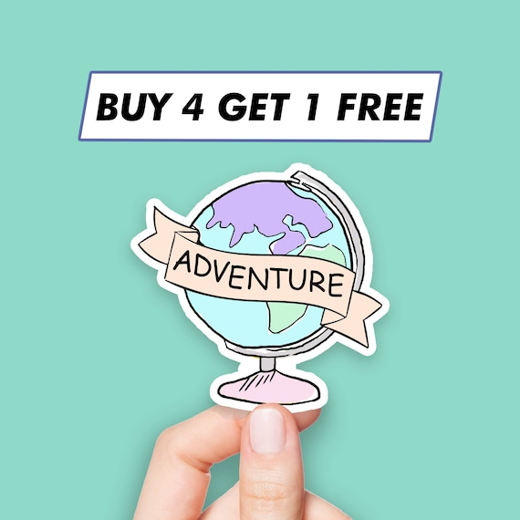 Cute World Globe Sticker Adventure Travel Stickers Laptop | Etsy