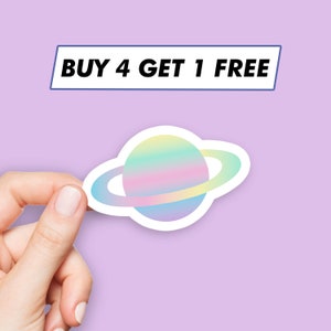 Rainbow Saturn Sticker Space Planet Stickers Laptop Stickers Aesthetic Stickers Computer Stickers Water Bottle Stickers Laptop Decals