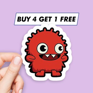 Red Monster Sticker Cute Fantasy Stickers Laptop Stickers Aesthetic Stickers Computer Stickers Water Bottle Stickers Laptop Decals