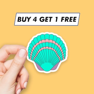 Sticker coquillage mignon Stickers sirène de plage Stickers ordinateur portable Stickers esthétiques Stickers ordinateur Stickers bouteille d'eau Stickers ordinateur portable