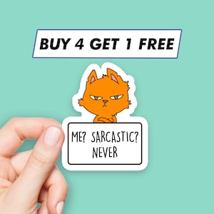 Cool Me Sarcastic Never Sticker Cat Saying Stickers Laptop Stickers Aesthetic Stickers Computer Stickers Water Bottle Stickers Laptop Decals