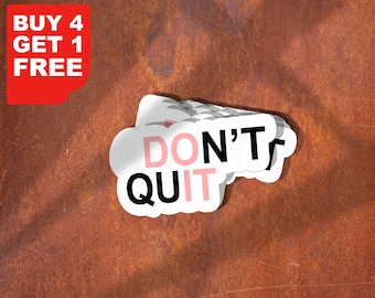 Pink Don't Quit Do It Crossout Pink Sticker, Motivational Workout Laptop, Inspirational Gym Motivational Stickers For Tumbler And Laptop