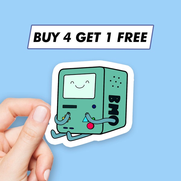 Robot Bmo Sticker Cartoon Beemo Stickers Laptop Stickers Aesthetic Stickers Computer Stickers Water Bottle Stickers Laptop Decals