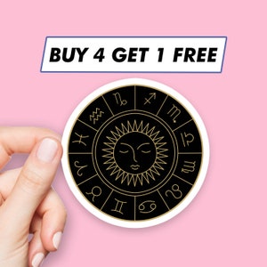 Sun Horoscope Sticker Moon Zodiac Stickers Laptop Stickers Aesthetic Stickers Computer Stickers Water Bottle Stickers Laptop Decals