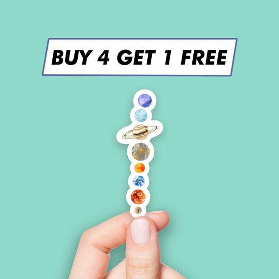 Solar System Planets Sticker Galaxy Space Stickers Laptop Stickers Aesthetic Stickers Computer Stickers Waterbottle Stickers Laptop Decals