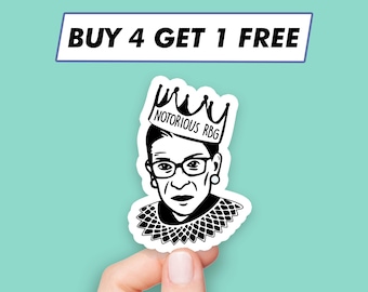 Notorious Rbg Sticker Girl Power Feminist Stickers Laptop Stickers Aesthetic Stickers Computer Stickers Water Bottle Stickers Laptop Decals