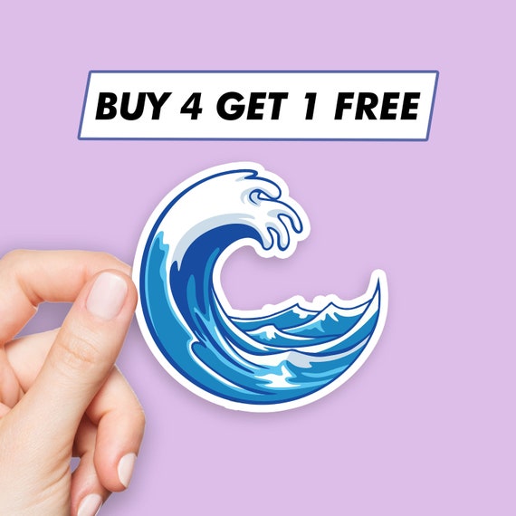 Kanagawa Great Wave Sticker Hokusai Cool Stickers Laptop Stickers Aesthetic Stickers Computer Stickers Water Bottle Stickers Laptop Decals