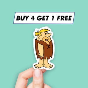Flintstones Barney Rubble Sticker Funny Cartoon Stickers Laptop Stickers Aesthetic Stickers Computer Stickers Water Bottle Stickers