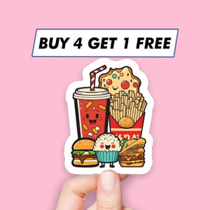 Fast Food French Fries Sticker Junk Food Emoji Stickers Laptop Stickers Aesthetic Stickers Computer Stickers Waterbottle Stickers Decals