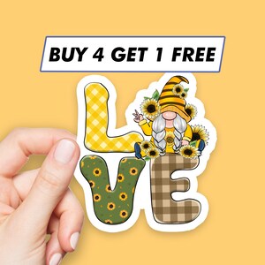 Sticker amour mignon Stickers nains tournesol Stickers ordinateur portable Stickers esthétiques Stickers ordinateur Stickers bouteille d'eau Stickers ordinateur portable