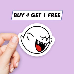 Ghost Boo Sticker Super Mario Funny Stickers Laptop Stickers Aesthetic Stickers Computer Stickers Waterbottle Stickers Laptop Decals