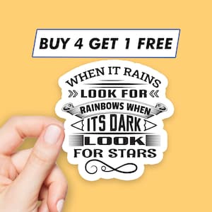 Motivatie Look For Stars-sticker Stickers met regenboogspreuken Laptopstickers Esthetische stickers Computerstickers Waterflesstickers Laptop
