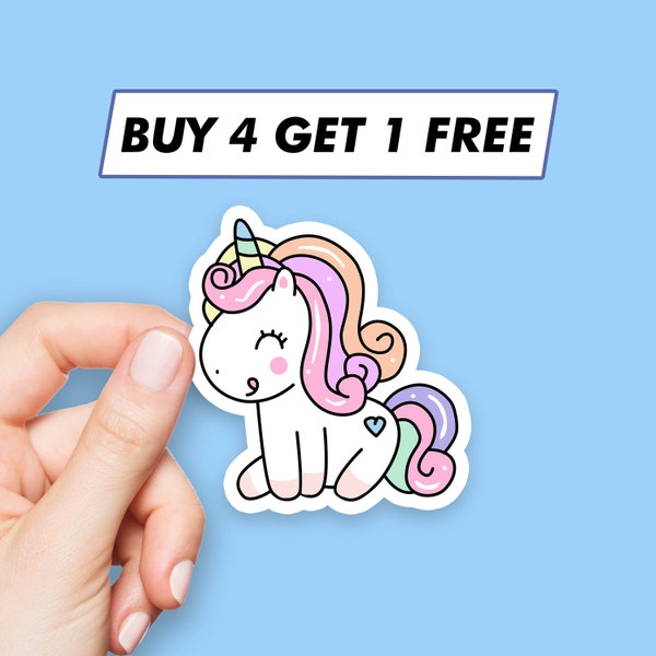 Cute Unicorn Sticker Kawaii Cartoon Stickers Laptop Stickers Aesthetic Stickers Computer Stickers Water Bottle Stickers Laptop Decals