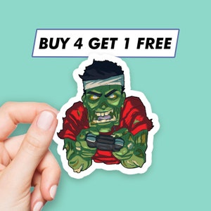 Gaming Zombie Sticker Coole videogamestickers Laptopstickers Esthetische stickers Computerstickers Waterflesstickers Laptopstickers