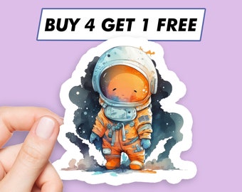 Galaxy astronaut sticker aquarel ruimte stickers laptopstickers esthetische stickers computerstickers waterfles stickers laptop stickers