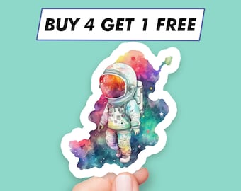 Leuke astronautsticker aquarel ruimtestickers laptopstickers esthetische stickers computerstickers waterflesstickers laptopstickers
