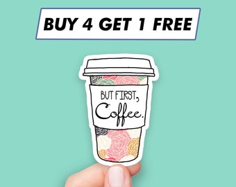 かわいいけどまずはコーヒーのステッカー。コーヒーの格言ステッカー。ラップトップステッカー。美的ステッカー。コンピューターステッカー。ウォーターボトルステッカー。ラップトップデカール。