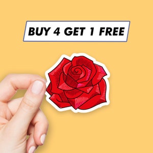 Feministische Rose Aufkleber Girl Power Blumenaufkleber Laptopaufkleber Ästhetische Aufkleber Computeraufkleber Wasserflaschenaufkleber Laptopaufkleber