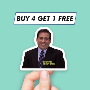 Michael Scott I Don’t Care Sticker The Office Tv Show Stickers Laptop Stickers Aesthetic Stickers Computer Stickers Waterbottle Stickers