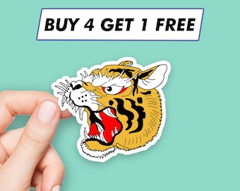 Tribal Tiger Sticker Girl Power Cat Stickers Laptop Stickers Aesthetic Stickers Computer Stickers Water Bottle Stickers Laptop Decals