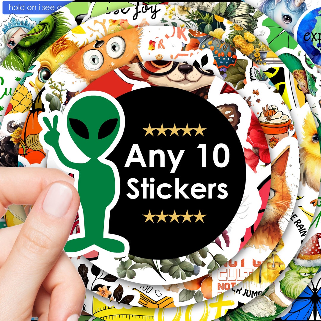 Any 10 Stickers, Sticker Bundles, Vinyl Stickers for Laptops, Water ...