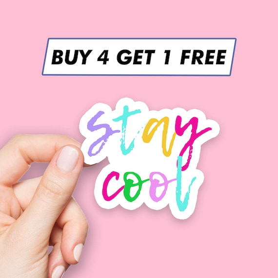 Rainbow Stay Cool Sticker Cute Quote Stickers Laptop Stickers Aesthetic  Stickers Computer Stickers Waterbottle Stickers Laptop Decals 