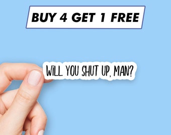 Pegatinas divertidas con el mensaje "¿Te callarás?", frases punk, pegatinas para portátiles, pegatinas estéticas, pegatinas para ordenador, pegatinas para botellas de agua.