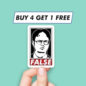 "Dwight False" Office Quote Bumper Sticker - 5 Inch Vinyl Car Truck Window Decal