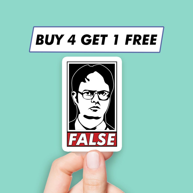 Dwight Schrute False Sticker the Office Tv Show Stickers Etsy