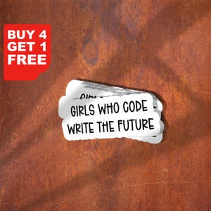 Girls Who Code Write The Future Sticker, Coding Laptop Stickers, Programming Water Bottle Stickers, Coding Tumbler Stickers,