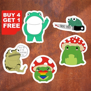 Pilz Frosch Aufkleber Lustige Frösche Meme Aufkleber Frosch Liebhaber Geschenk Aufkleber Laptop Bundle Ästhetische Aufkleber Set Wasserflasche Sticker Pack