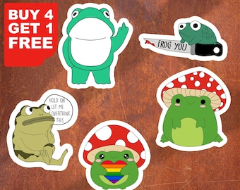 Mushroom Frog Sticker Funny Frogs Meme Sticker Frog Lovers Gift Sticker Laptop Bundle Aesthetic Sticker Set Waterbottle Sticker Pack