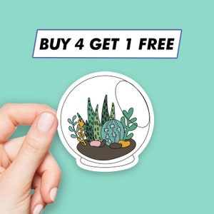 Adesivi per terrari di cactus, adesivi per piante grasse del deserto, adesivi per laptop, adesivi estetici, adesivi per computer, adesivi per bottiglie d'acqua, adesivi per laptop