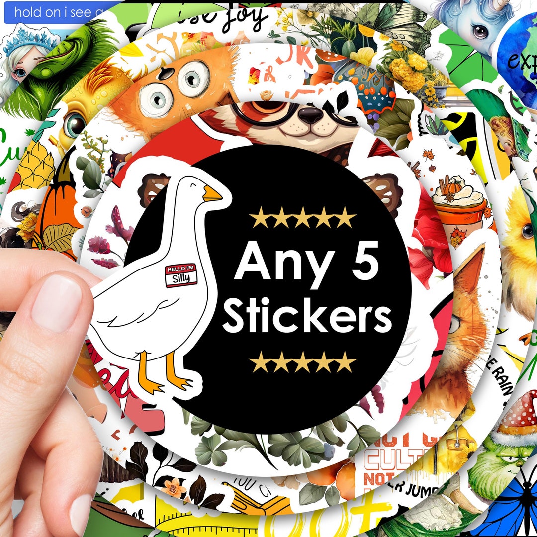 Any 5 Stickers, Sticker Bundles, Vinyl Stickers for Laptops, Water ...