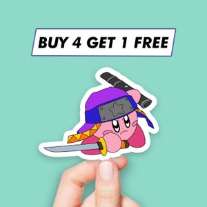 Sticker Kirby Ninja Stickers Alien Anime Stickers ordinateur portable Stickers esthétiques Stickers ordinateur Stickers bouteille d'eau Stickers ordinateur portable