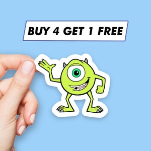 Cyclops Mike Wazowski Sticker Monster Cartoon Stickers Laptop Stickers Aesthetic Stickers Computer Stickers Water Bottle Stickers